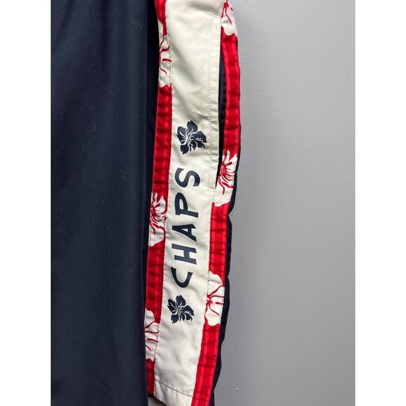 Chaps Swim trunks Men's medium Blue Red Hawaiian Board Shorts Beach Pool - Picture 4 of 8